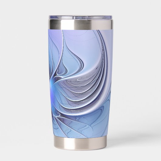 Abstracte moderne fractale kunst lavendelblauw geïsoleerde drinkbeker (Achterkant)