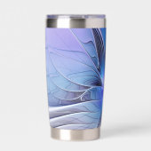Abstracte moderne fractale kunst lavendelblauw geïsoleerde drinkbeker (Voorkant)