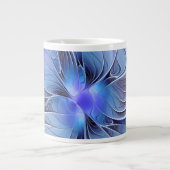Abstracte moderne fractale kunst lavendelblauw grote koffiekop (Voorkant)
