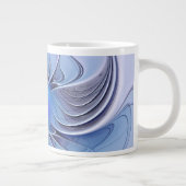 Abstracte moderne fractale kunst lavendelblauw grote koffiekop (Rechts)