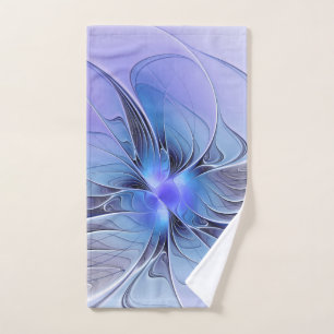 Abstracte moderne fractale kunst lavendelblauw handdoek