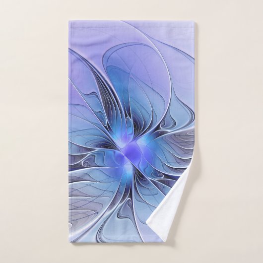 Abstracte moderne fractale kunst lavendelblauw handdoek (Handdoek)