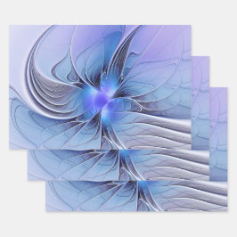 Abstracte moderne fractale kunst lavendelblauw inpakpapier vel