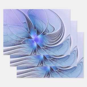 Abstracte moderne fractale kunst lavendelblauw inpakpapier vel