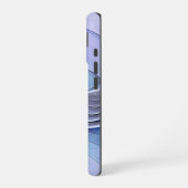 Abstracte moderne fractale kunst lavendelblauw iPhone 16 hoesje (Linkerkant)