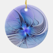 Abstracte moderne fractale kunst lavendelblauw keramisch ornament (Achterkant)