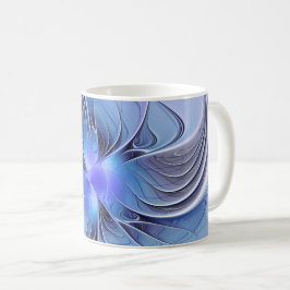 Abstracte moderne fractale kunst lavendelblauw koffiemok