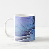 Abstracte moderne fractale kunst lavendelblauw koffiemok (Links)