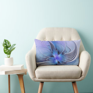 Abstracte moderne fractale kunst lavendelblauw kussen