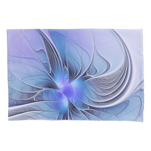 Abstracte moderne fractale kunst lavendelblauw kussensloop (Voorkant)