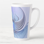 Abstracte moderne fractale kunst lavendelblauw latte mok (Rechts)