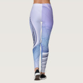 Abstracte moderne fractale kunst lavendelblauw leggings (Achterkant)