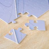 Abstracte moderne fractale kunst lavendelblauw legpuzzel (Zijkant)