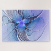 Abstracte moderne fractale kunst lavendelblauw legpuzzel (Horizontaal)
