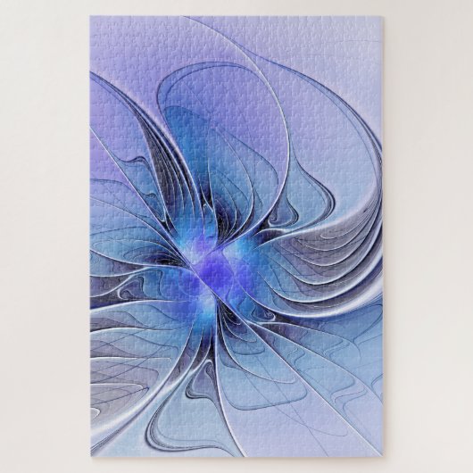 Abstracte moderne fractale kunst lavendelblauw legpuzzel (Verticaal)