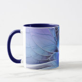 Abstracte moderne fractale kunst lavendelblauw mok (Links)