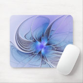 Abstracte moderne fractale kunst lavendelblauw muismat (Met muis)