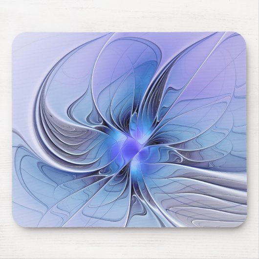 Abstracte moderne fractale kunst lavendelblauw muismat (Voorkant)