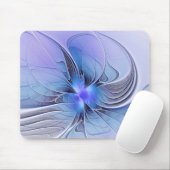 Abstracte moderne fractale kunst lavendelblauw muismat (Met muis)