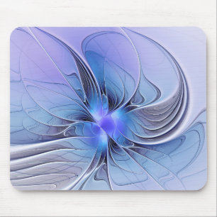 Abstracte moderne fractale kunst lavendelblauw muismat