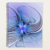 Abstracte moderne fractale kunst lavendelblauw planner (Voorkant)