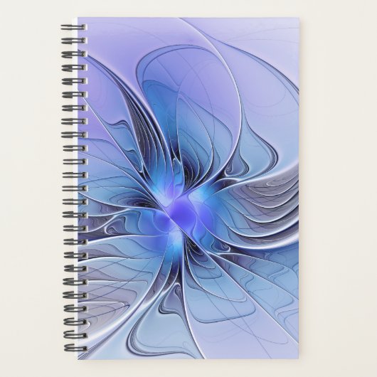 Abstracte moderne fractale kunst lavendelblauw planner (Voorkant)