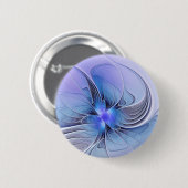 Abstracte moderne fractale kunst lavendelblauw ronde button 5,7 cm (Voorkant /achterkant)