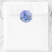 Abstracte moderne fractale kunst lavendelblauw ronde sticker (Tas)