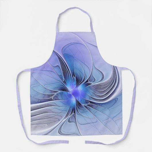 Abstracte moderne fractale kunst lavendelblauw schort (Voorkant)
