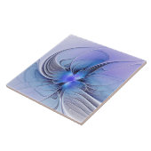Abstracte moderne fractale kunst lavendelblauw tegeltje (Zijkant)