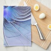 Abstracte moderne fractale kunst lavendelblauw theedoek (Quarter Fold)