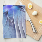 Abstracte moderne fractale kunst lavendelblauw theedoek (Quarter Fold)
