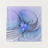 Abstracte moderne fractale kunst lavendelblauw wandkleed (Voorkant)