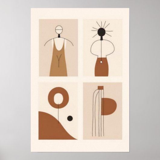 Abstracte moderne galerij muur kunst set | Scandin Poster (Voorkant)