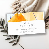 Abstracte moderne geel-blauwe kunst verwijzen naar visitekaartje