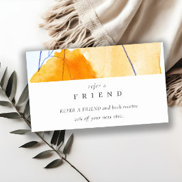 Abstracte moderne geel-blauwe kunst verwijzen naar visitekaartje