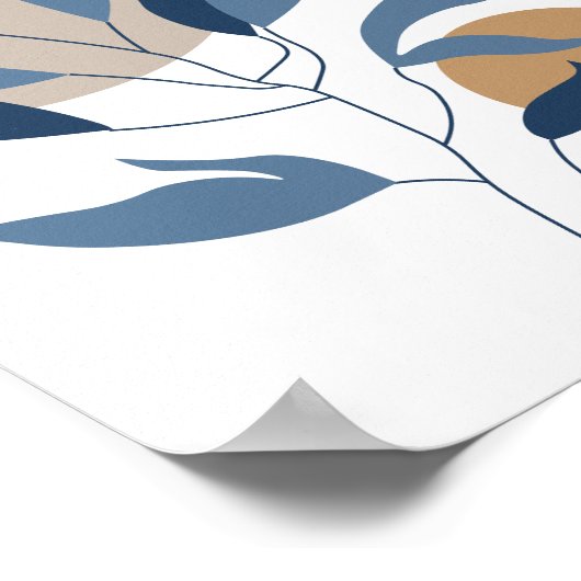 Abstracte moderne geometrische botanische kunst poster (Hoek)