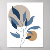 Abstracte moderne geometrische botanische kunst poster (Voorkant)
