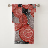 Abstracte moderne geometrische cirkels rond vormen bad handdoek (Insitu)