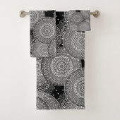 Abstracte moderne geometrische cirkels rond vormen bad handdoek (Insitu)