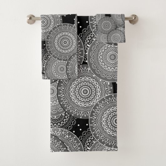 Abstracte moderne geometrische cirkels rond vormen bad handdoek (Insitu)