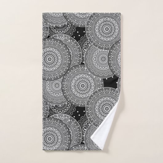 Abstracte moderne geometrische cirkels rond vormen bad handdoek (Handdoek)