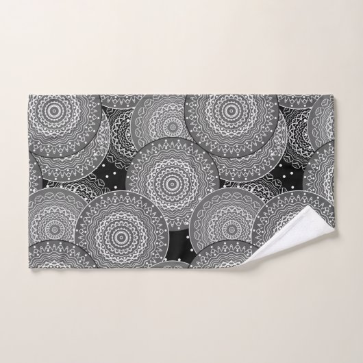 Abstracte moderne geometrische cirkels rond vormen bad handdoek (Handdoek)