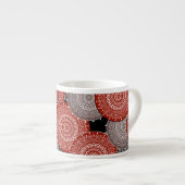 Abstracte moderne geometrische cirkels rond vormen espresso kop (Voorkant rechts)