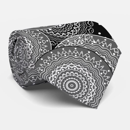 Abstracte moderne geometrische cirkels rond vormen stropdas (Opgerold)