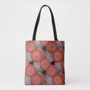 Abstracte moderne geometrische cirkels rond vormen tote bag