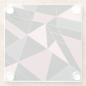 Abstracte moderne geometrische driehoeken afdrukke glazen onderzetter (Achterkant)