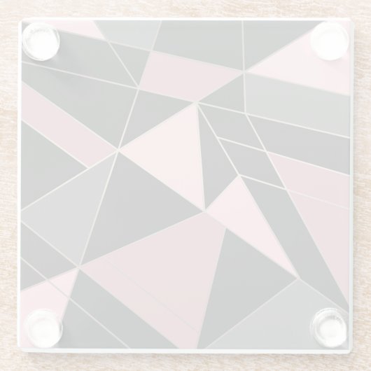 Abstracte moderne geometrische driehoeken afdrukke glazen onderzetter (Achterkant)