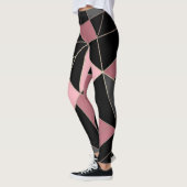 Abstracte moderne geometrische driehoeken afdrukke leggings (Links)