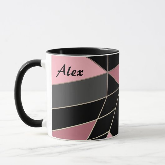 Abstracte moderne geometrische driehoeken afdrukke mok (Links)